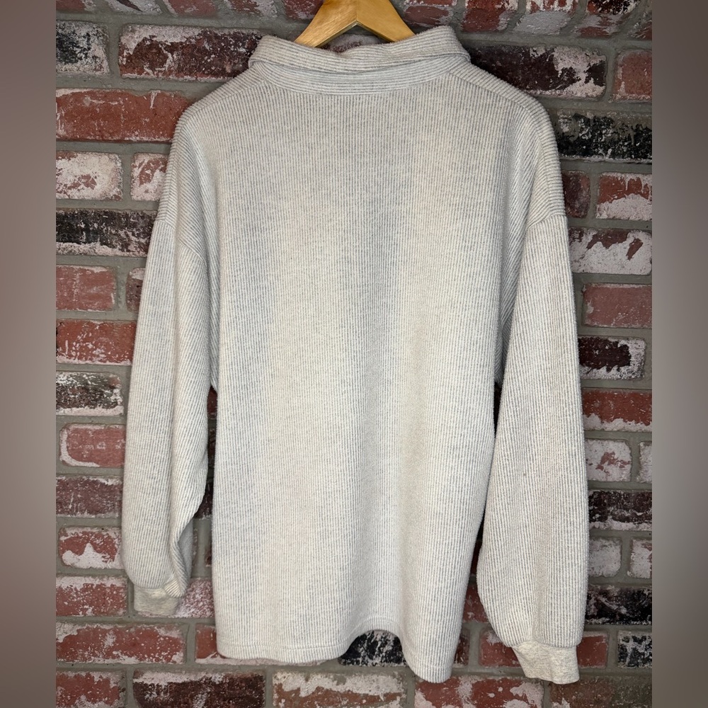Men's San Francisco Trams Gray Corduroy Quarter-Zip Sweater - Picture 6 of 8